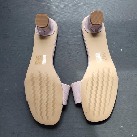 WHO WHAT WEAR Nicola Block Sandal - Lavender Faux Croc Vegan Leather - New - Picture 7 of 8